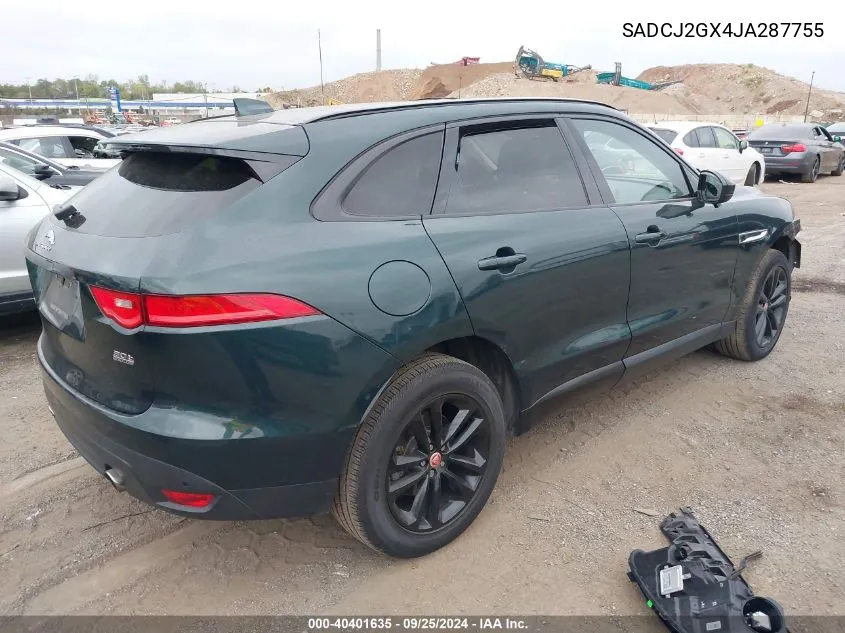 2018 Jaguar F-Pace 30T Premium VIN: SADCJ2GX4JA287755 Lot: 40401635