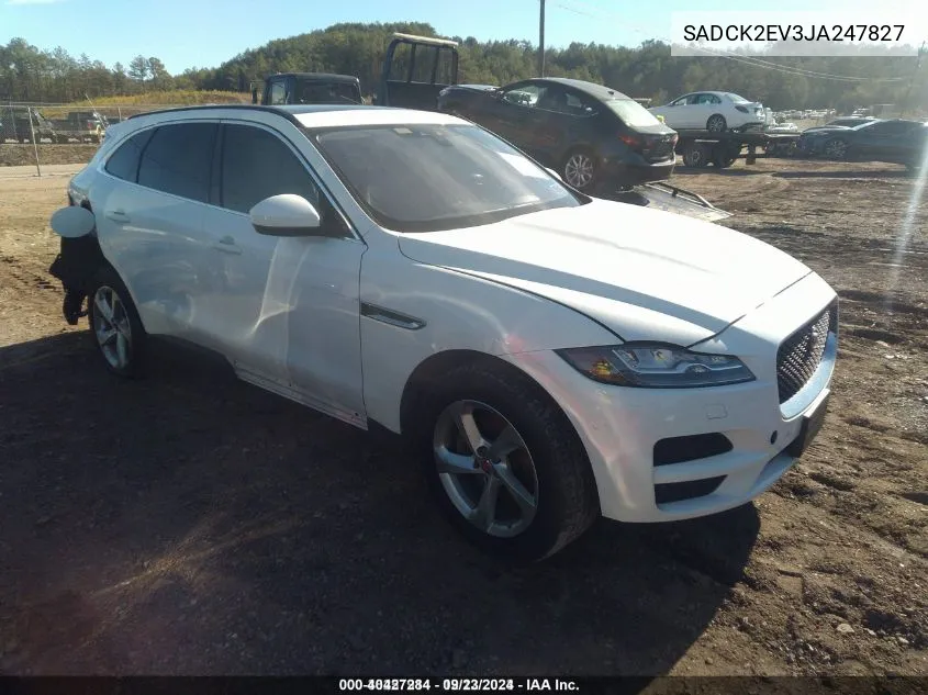 2018 Jaguar F-Pace 35T Prestige VIN: SADCK2EV3JA247827 Lot: 40427284