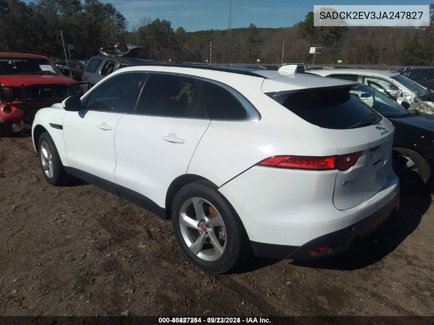 2018 Jaguar F-Pace 35T Prestige VIN: SADCK2EV3JA247827 Lot: 40427284