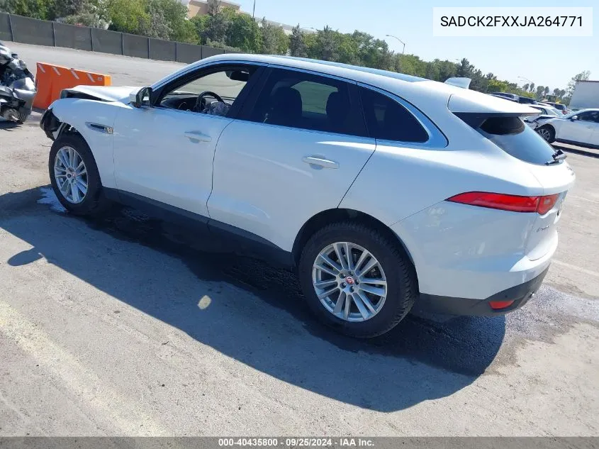 2018 Jaguar F-Pace 25T Prestige VIN: SADCK2FXXJA264771 Lot: 40435800