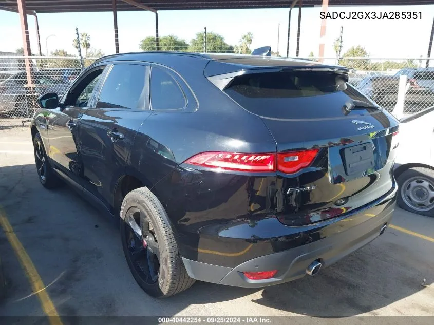 2018 Jaguar F-Pace 30T Premium VIN: SADCJ2GX3JA285351 Lot: 40442254