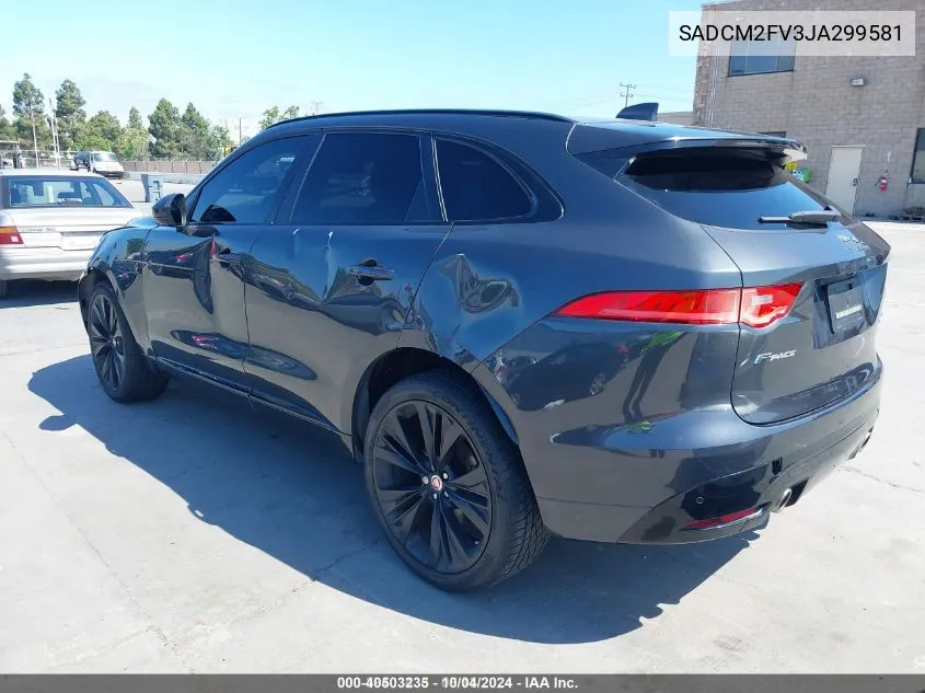 2018 Jaguar F-Pace S VIN: SADCM2FV3JA299581 Lot: 40503235