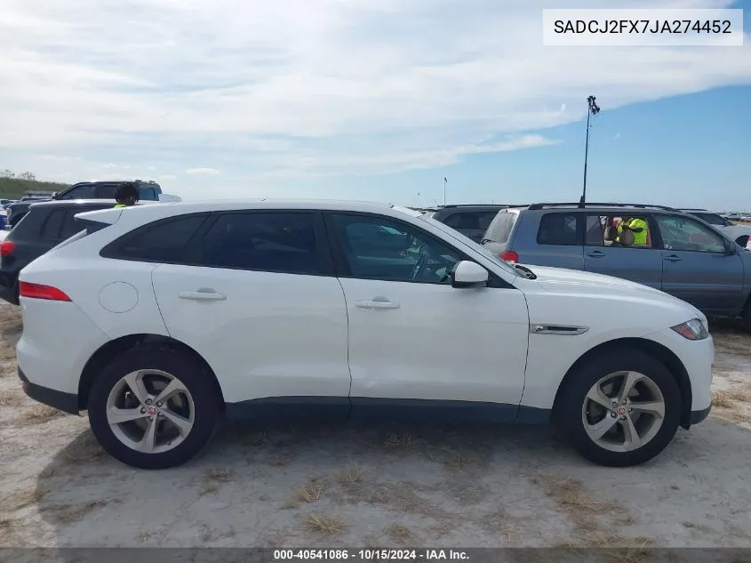 2018 Jaguar F-Pace 25T Premium VIN: SADCJ2FX7JA274452 Lot: 40541086