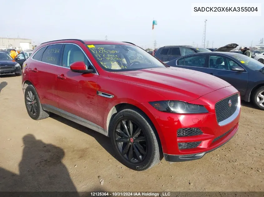 2019 Jaguar F-Pace Prestige VIN: SADCK2GX6KA355004 Lot: 12125364