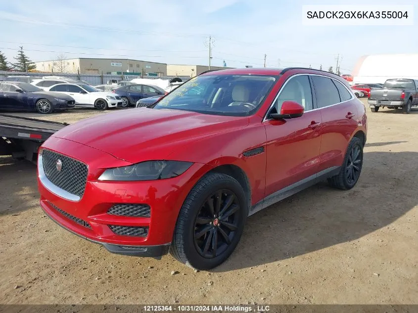 2019 Jaguar F-Pace Prestige VIN: SADCK2GX6KA355004 Lot: 12125364