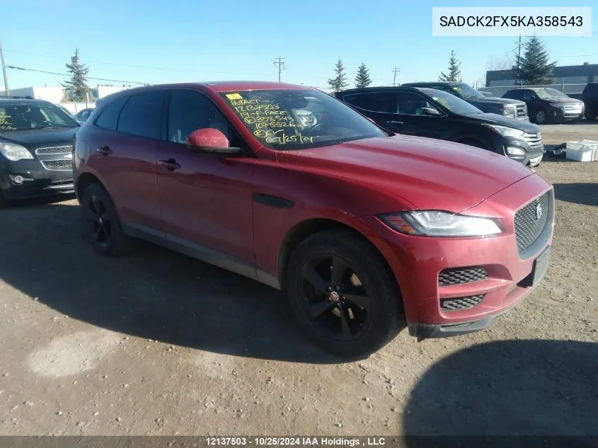 SADCK2FX5KA358543 2019 Jaguar F-Pace