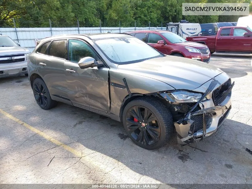 2019 Jaguar F-Pace S VIN: SADCM2FV0KA394567 Lot: 40148328