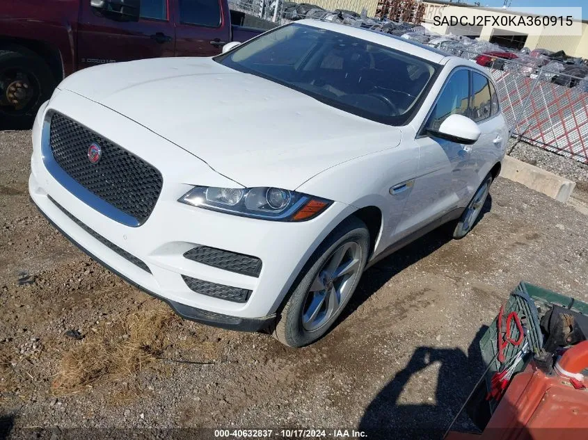 2019 Jaguar F-Pace 25T Premium VIN: SADCJ2FX0KA360915 Lot: 40632837