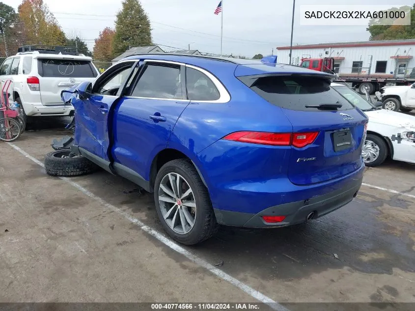 2019 Jaguar F-Pace 25T Prestige/30T Prestige VIN: SADCK2GX2KA601000 Lot: 40774566