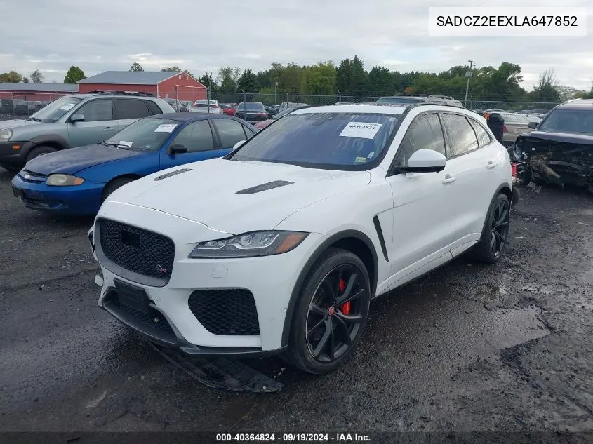 2020 Jaguar F-Pace Svr P550 Awd Automatic VIN: SADCZ2EEXLA647852 Lot: 40364824