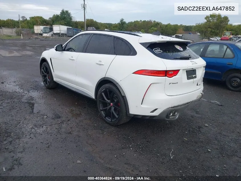 2020 Jaguar F-Pace Svr P550 Awd Automatic VIN: SADCZ2EEXLA647852 Lot: 40364824