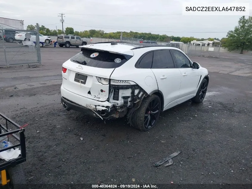 2020 Jaguar F-Pace Svr P550 Awd Automatic VIN: SADCZ2EEXLA647852 Lot: 40364824