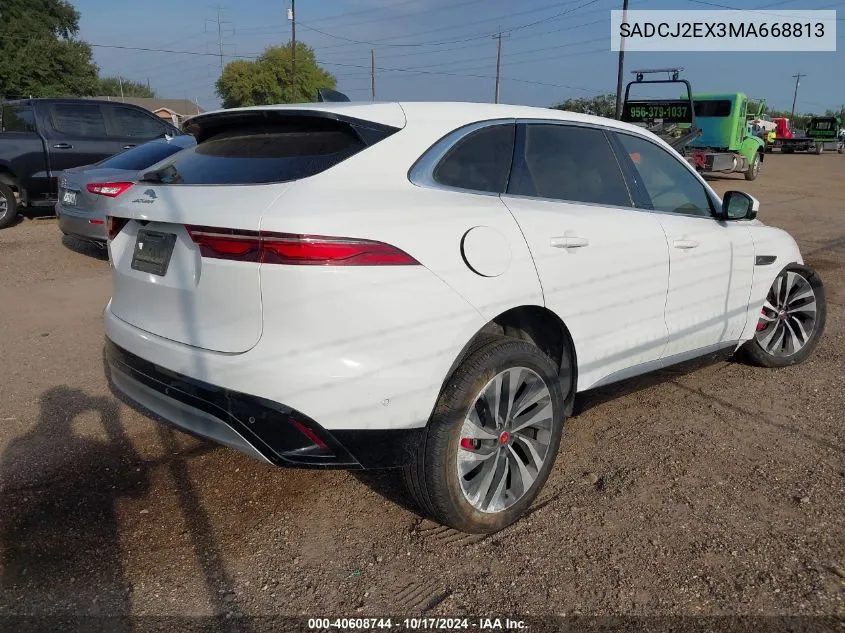 2021 Jaguar F-Pace S P250 Awd Automatic VIN: SADCJ2EX3MA668813 Lot: 40608744