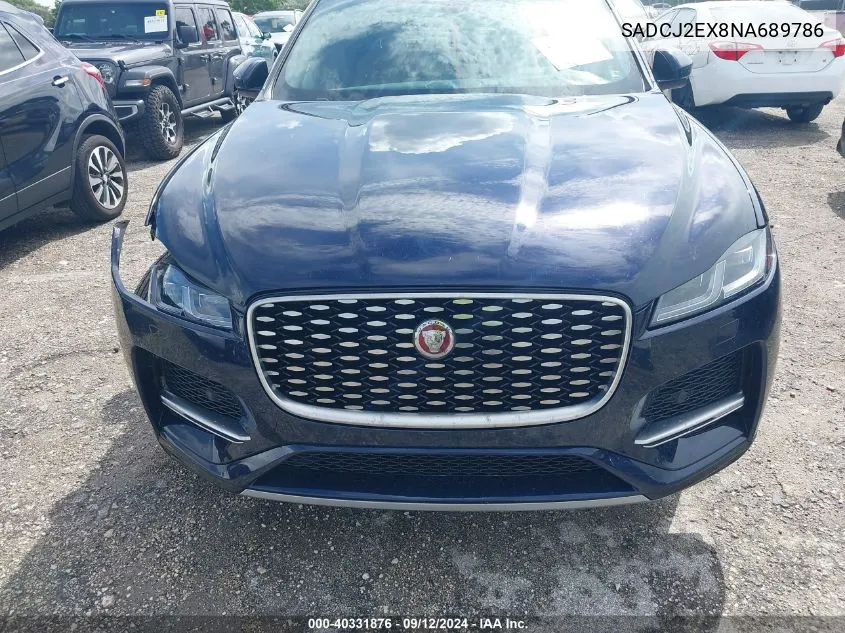 2022 Jaguar F-Pace S VIN: SADCJ2EX8NA689786 Lot: 40331876