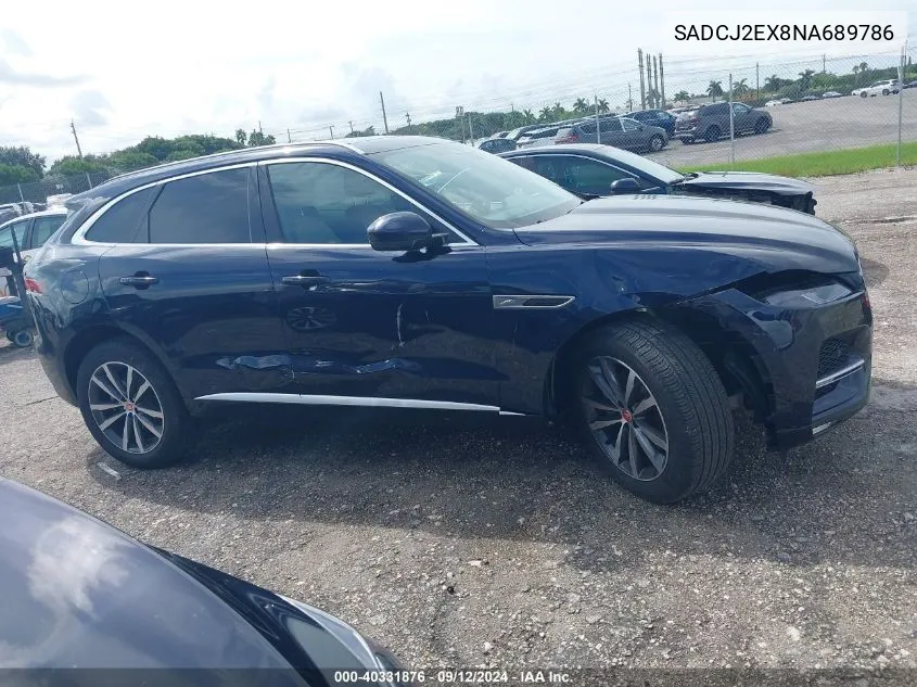 2022 Jaguar F-Pace S VIN: SADCJ2EX8NA689786 Lot: 40331876