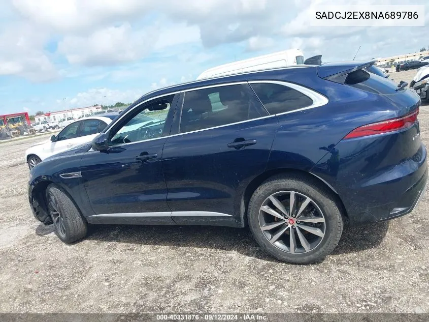 2022 Jaguar F-Pace S VIN: SADCJ2EX8NA689786 Lot: 40331876