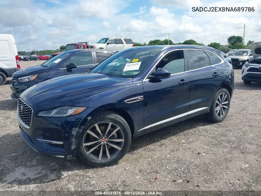 2022 Jaguar F-Pace S VIN: SADCJ2EX8NA689786 Lot: 40331876