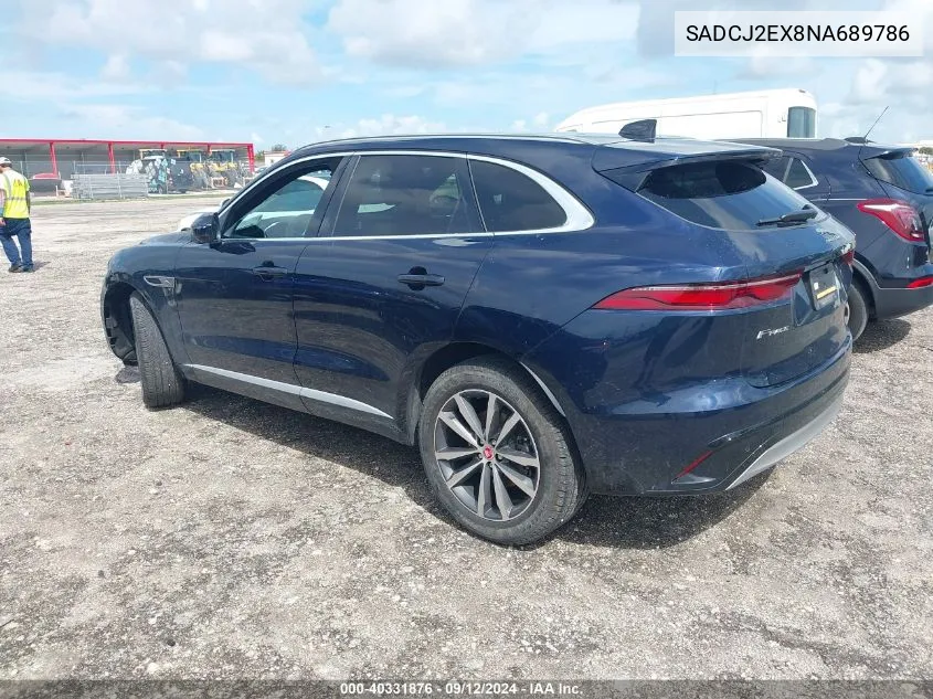 2022 Jaguar F-Pace S VIN: SADCJ2EX8NA689786 Lot: 40331876