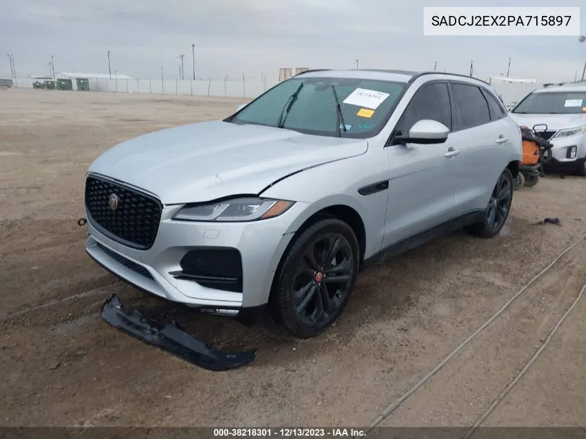 2023 Jaguar F-Pace S P250 Awd Automatic VIN: SADCJ2EX2PA715897 Lot: 38218301