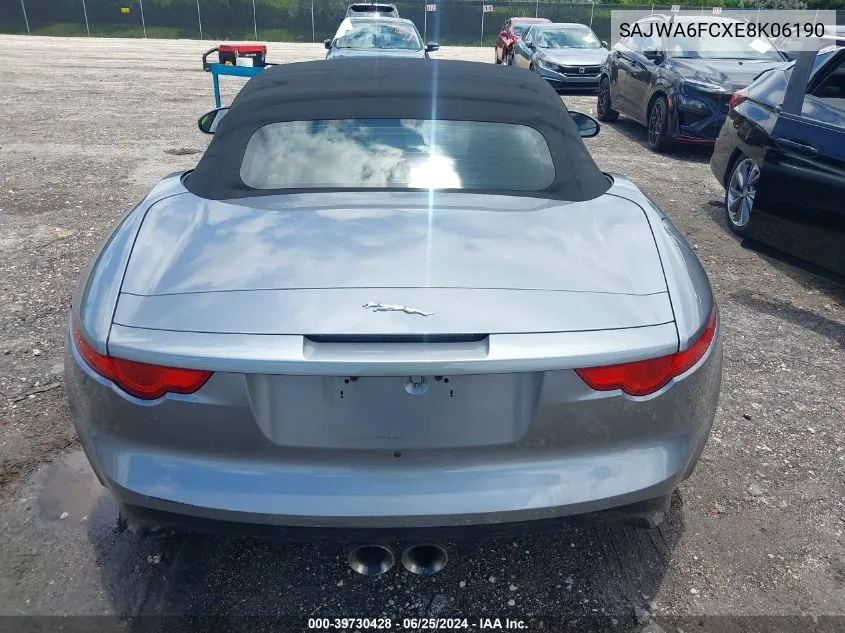 2014 Jaguar F-Type S VIN: SAJWA6FCXE8K06190 Lot: 39730428