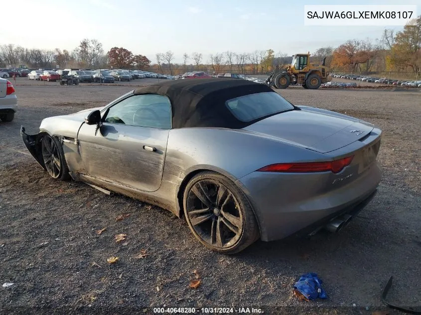 2014 Jaguar F-Type V8 S VIN: SAJWA6GLXEMK08107 Lot: 40648280