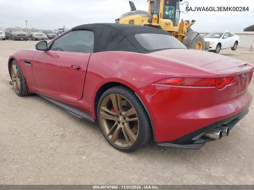 2014 Jaguar F-Type V8 S VIN: SAJWA6GL3EMK00284 Lot: 40747965