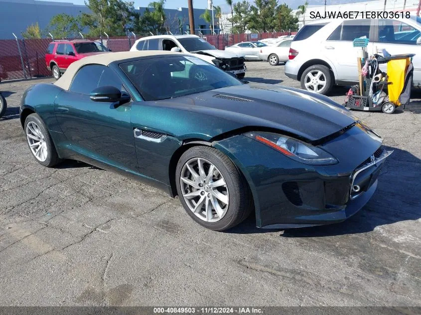 2014 Jaguar F-Type VIN: SAJWA6E71E8K03618 Lot: 40849503