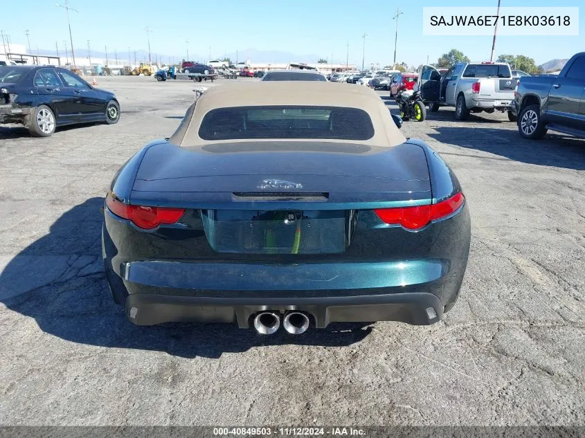 2014 Jaguar F-Type VIN: SAJWA6E71E8K03618 Lot: 40849503