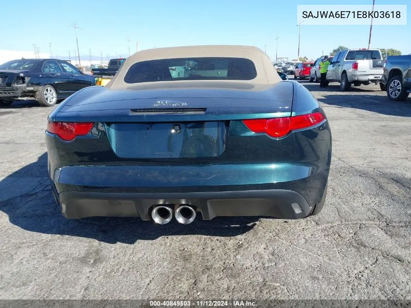 2014 Jaguar F-Type VIN: SAJWA6E71E8K03618 Lot: 40849503