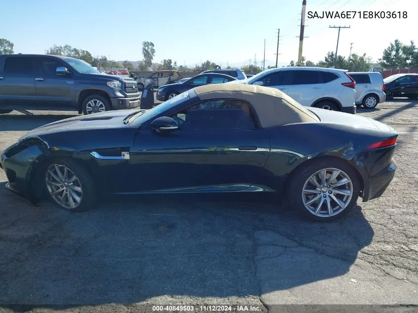 2014 Jaguar F-Type VIN: SAJWA6E71E8K03618 Lot: 40849503