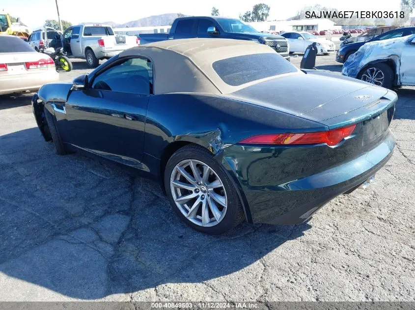 2014 Jaguar F-Type VIN: SAJWA6E71E8K03618 Lot: 40849503