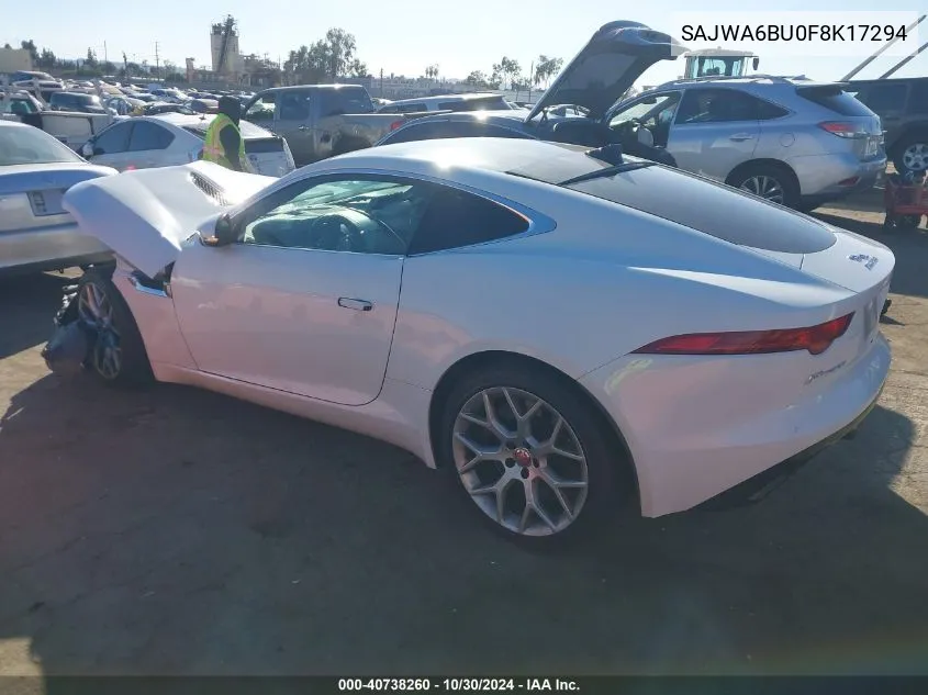 2015 Jaguar F-Type S VIN: SAJWA6BU0F8K17294 Lot: 40738260