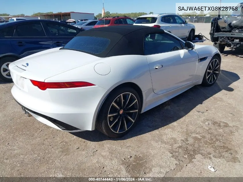 2016 Jaguar F-Type VIN: SAJWA6ETXG8K28758 Lot: 40744443