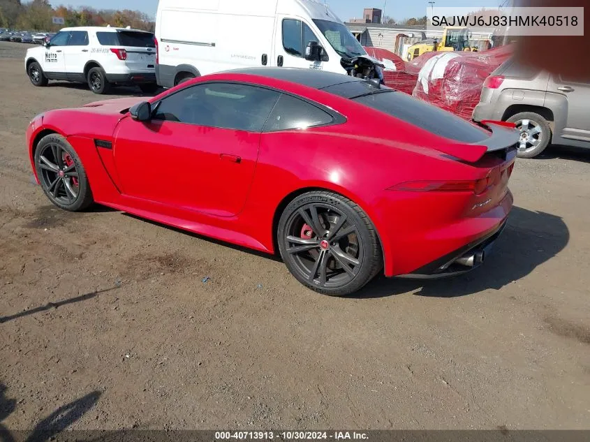 SAJWJ6J83HMK40518 2017 Jaguar F-Type Svr