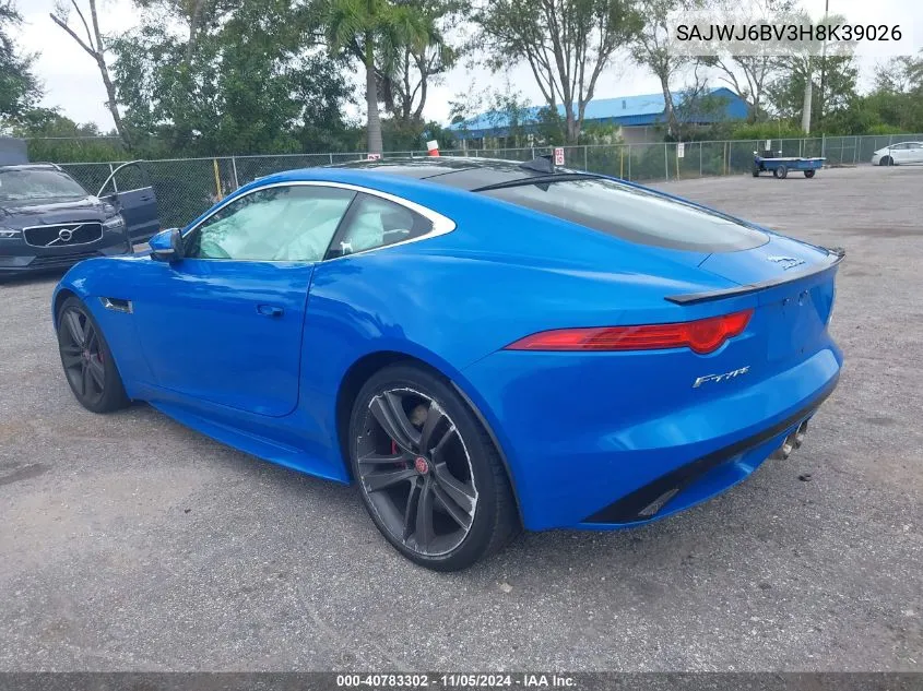 2017 Jaguar F-Type S/S British Design Edition VIN: SAJWJ6BV3H8K39026 Lot: 40783302