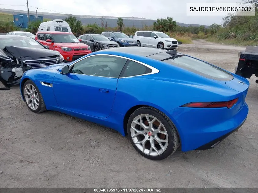 2019 Jaguar F-Type P340 VIN: SAJDD1EV6KCK61037 Lot: 40795975