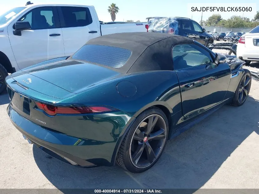 2020 Jaguar F-Type Coupe R-Dynamic Rwd Automatic VIN: SAJDF5FV8LCK65060 Lot: 40004914