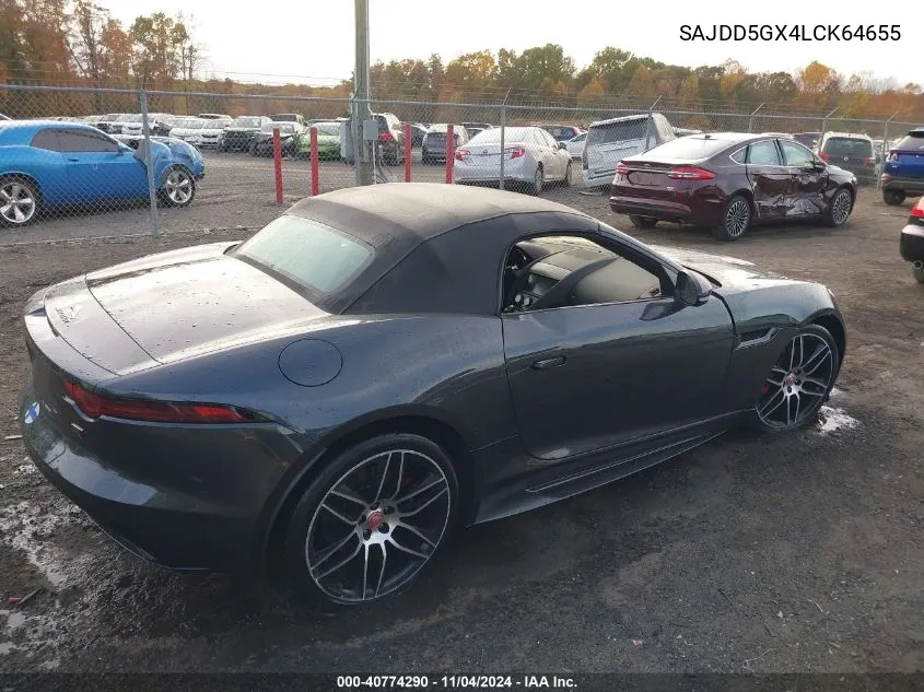 2020 Jaguar F-Type Checkered Flag Rwd Automatic/P300 Rwd Automatic VIN: SAJDD5GX4LCK64655 Lot: 40774290