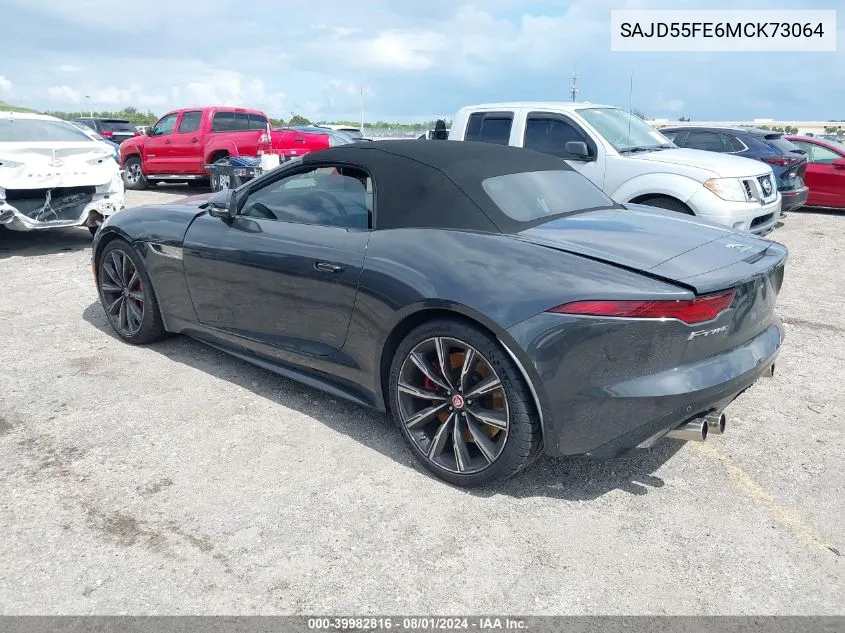 2021 Jaguar F-Type R Awd Automatic VIN: SAJD55FE6MCK73064 Lot: 39982816