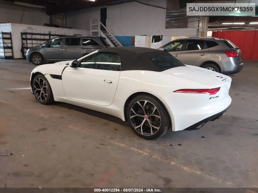 2021 Jaguar F-Type P300 Rwd Automatic VIN: SAJDD5GX9MCK75359 Lot: 40012294