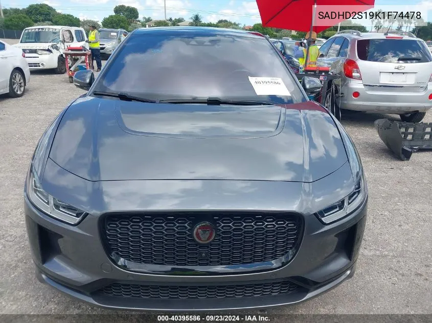 2019 Jaguar I-Pace First Edition/Hse VIN: SADHD2S19K1F74478 Lot: 40395586