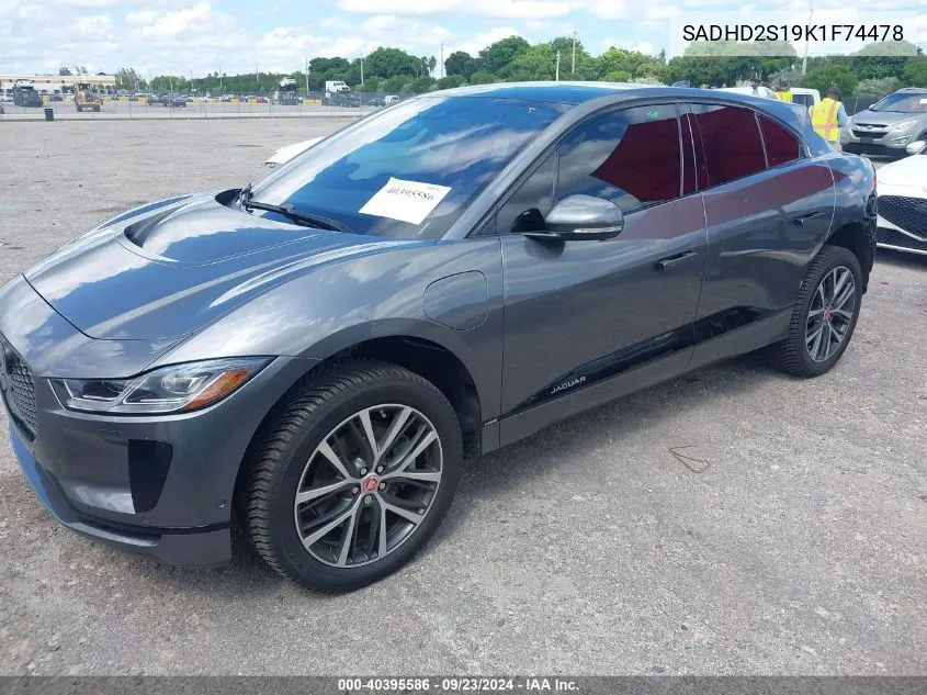 2019 Jaguar I-Pace First Edition/Hse VIN: SADHD2S19K1F74478 Lot: 40395586