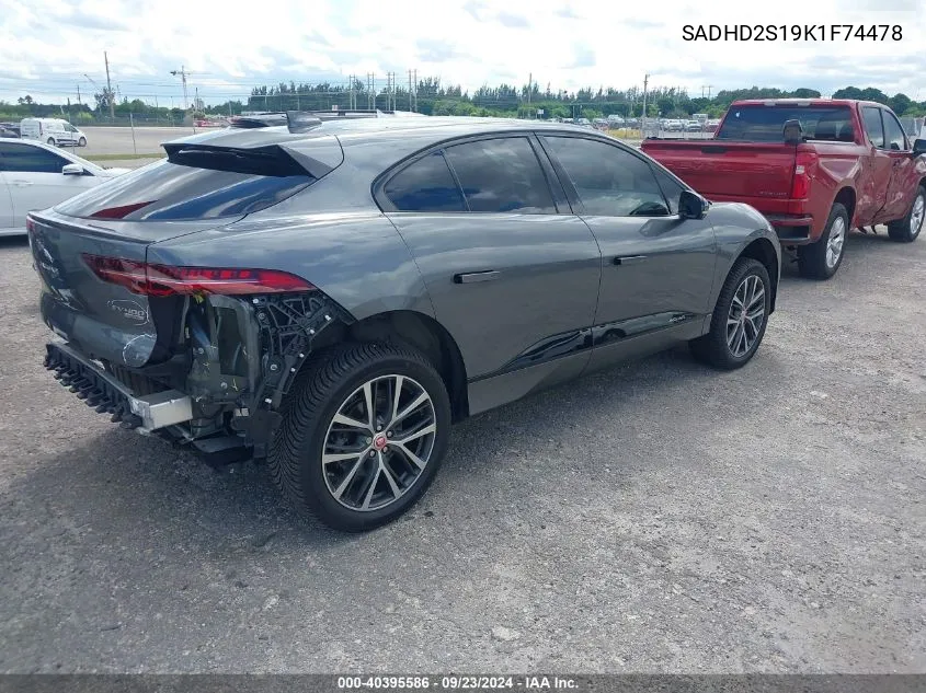 2019 Jaguar I-Pace First Edition/Hse VIN: SADHD2S19K1F74478 Lot: 40395586