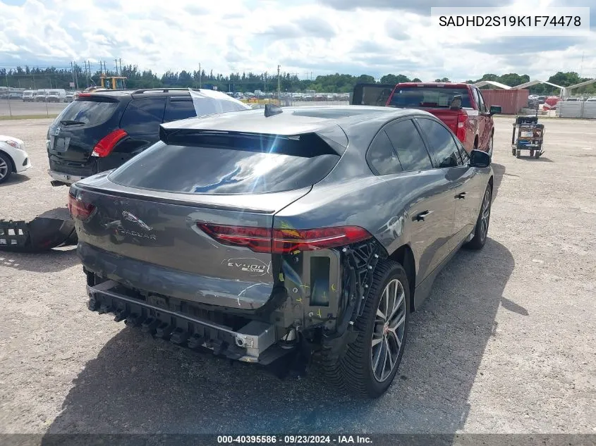 2019 Jaguar I-Pace First Edition/Hse VIN: SADHD2S19K1F74478 Lot: 40395586