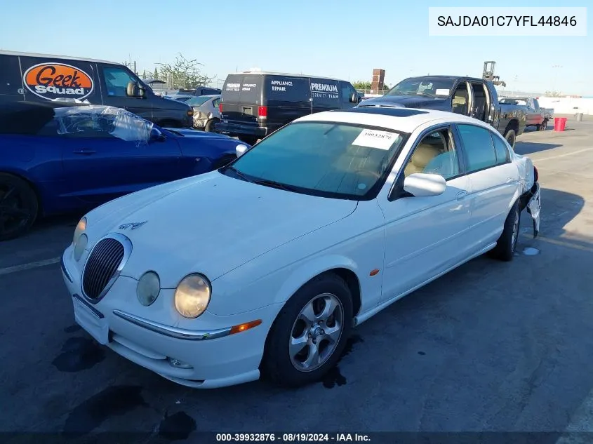 2000 Jaguar S-Type 3.0L V6 VIN: SAJDA01C7YFL44846 Lot: 39932876