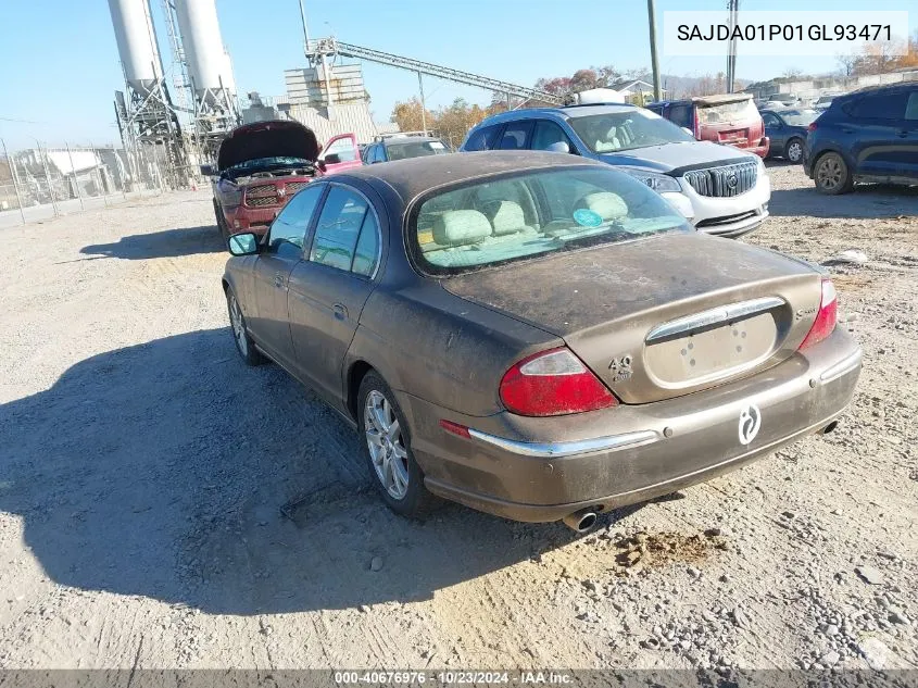 2001 Jaguar S-Type 4.0L V8 VIN: SAJDA01P01GL93471 Lot: 40676976