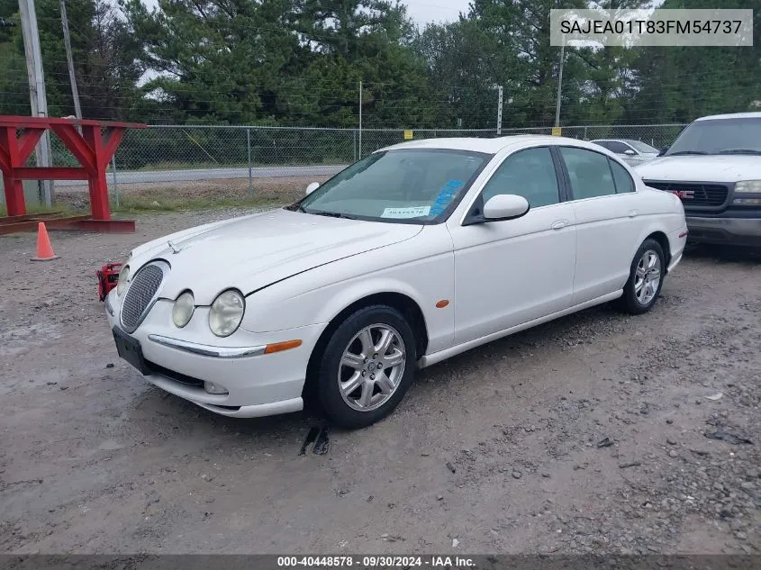 2003 Jaguar S-Type 3.0L V6 VIN: SAJEA01T83FM54737 Lot: 40448578