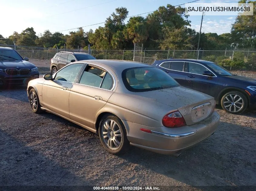 2003 Jaguar S-Type 4.2L V8 VIN: SAJEA01U53HM86638 Lot: 40485338