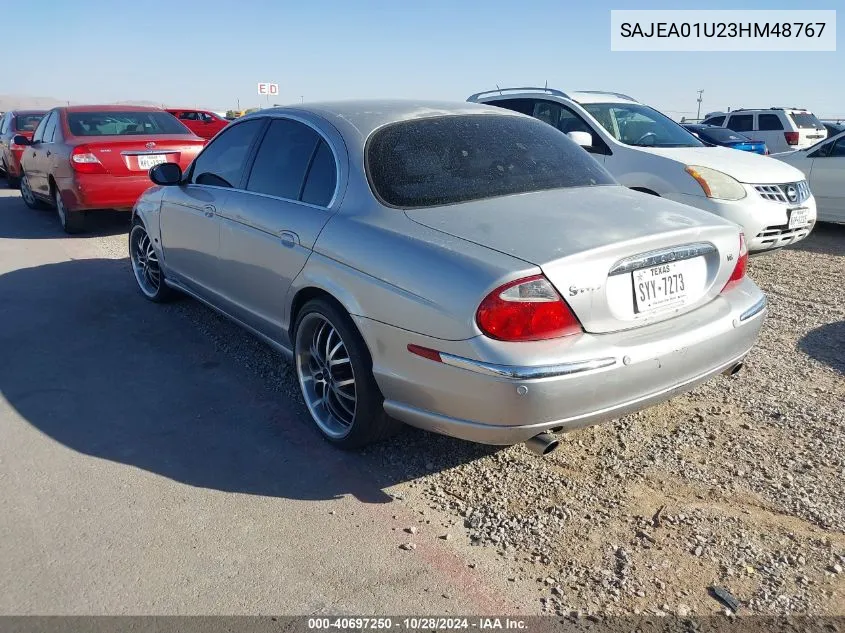 2003 Jaguar S-Type 4.2L V8 VIN: SAJEA01U23HM48767 Lot: 40697250