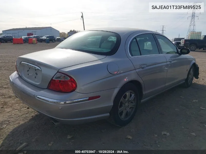 2003 Jaguar S-Type 3.0L V6 VIN: SAJEA01T33FM89525 Lot: 40703847